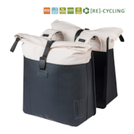 Sakwa podwójna BASIL VIVE DOUBLE PANNIER BAG 28-35L, Universal Bridge System, off-white/black (NEW 2026)