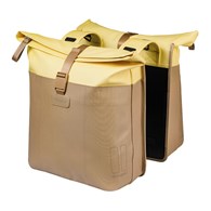 Sakwa podwójna na bagażnik BASIL CLOVE DOUBLE PANNIER BAG 28-35L, Universal Bridge System, sand/yellow (NEW 2026)