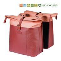 Sakwa podwójna BASIL VIVE DOUBLE PANNIER BAG 28-35L, Universal Bridge System, burgundy/pink (NEW 2026)