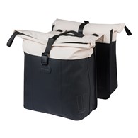 Sakwa podwójna na bagażnik BASIL VIVE DOUBLE PANNIER BAG 28-35L, MIK Hooks System, off-white/black (NEW 2026)