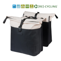 Sakwa podwójna BASIL VIVE DOUBLE PANNIER BAG 28-35L, MIK System (ready to go), off-white/black (NEW 2026)