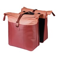 Sakwa podwójna na bagażnik BASIL VIVE DOUBLE PANNIER BAG 28-35L, MIK Hooks System, burgundy/pink (NEW 2026)