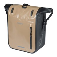 Sakwa pojedyncza BASIL RIVO M SINGLE PANNIER BAG 12-15L, MIK Hooks System, wodoodporna, sand/black (NEW 2026)