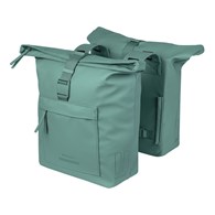 Torba na bagażnik BASIL BROOKLYN DOUBLE PANNIER BAG 41L, Universal Bridge System, wodoodporna, silvergreen (NEW 2026)