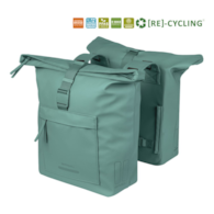 Sakwa podwójna BASIL BROOKLYN DOUBLE PANNIER BAG 41L, Universal Bridge System, wodoodporna, silvergreen (NEW 2026)