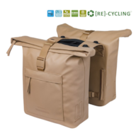 Sakwa podwójna BASIL BROOKLYN DOUBLE PANNIER BAG 41L, MIK System (ready to go), wodoodporna, sand (NEW 2026)
