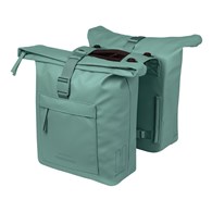 Torba na bagażnik BASIL BROOKLYN DOUBLE PANNIER BAG 41L, MIK System (ready to go), wodoodporna, silvergreen (NEW 2026)