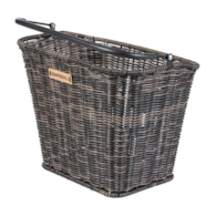 Kosz na kierownicę BASIL BREMEN RATTAN LOOK KF ratanowy + Płytka mocująca do kosza BASIL KLICKFIX ADAPTER PLATE system do mocowania na kierownicę odpinany (bez wspornika) nature brown ratan look (WYPRZEDAŻ -50%)