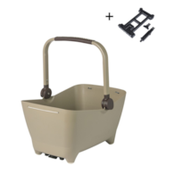 Kosz tylny na bagażnik BASIL BUDDY DOG BICYCLE BASKET REAR MIK, MIK system (ready to go), Adapter Plate 2.0 (blokada), plastik, poduszka, biscotti brown (NEW)
