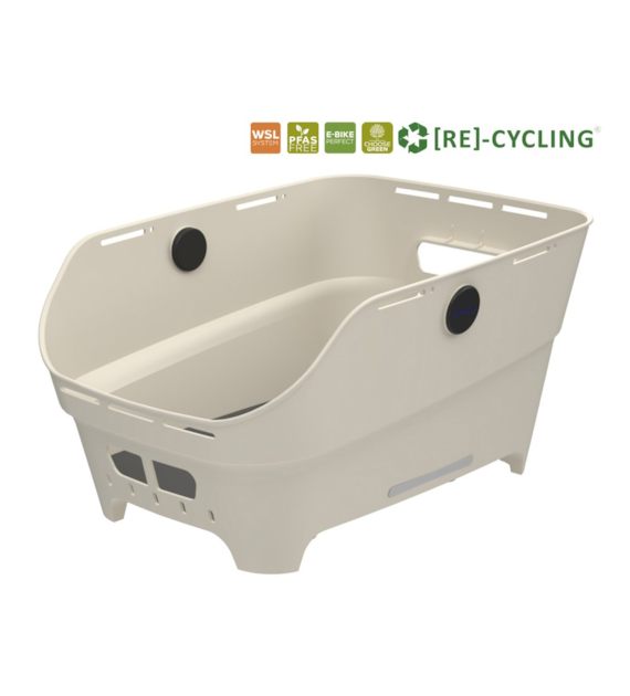 Kosz tylny na bagażnik BASIL CENTO NEO rear bicycle basket, 21L WSL System, off-white (NEW 2026)