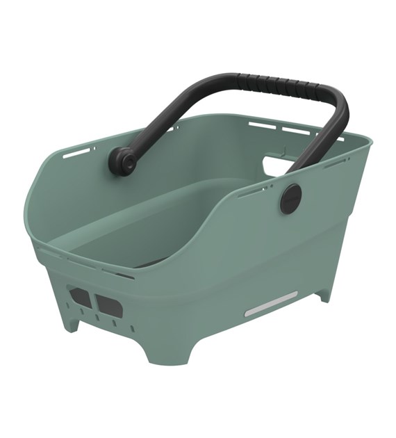 Kosz tylny na bagażnik BASIL CENTO NEO rear bicycle basket, 21L MultiSystem NX, silvergreen (NEW 2026)