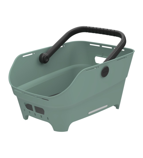 Kosz tylny na bagażnik BASIL CENTO NEO rear bicycle basket, 21L MultiSystem NX, silvergreen (NEW 2026)