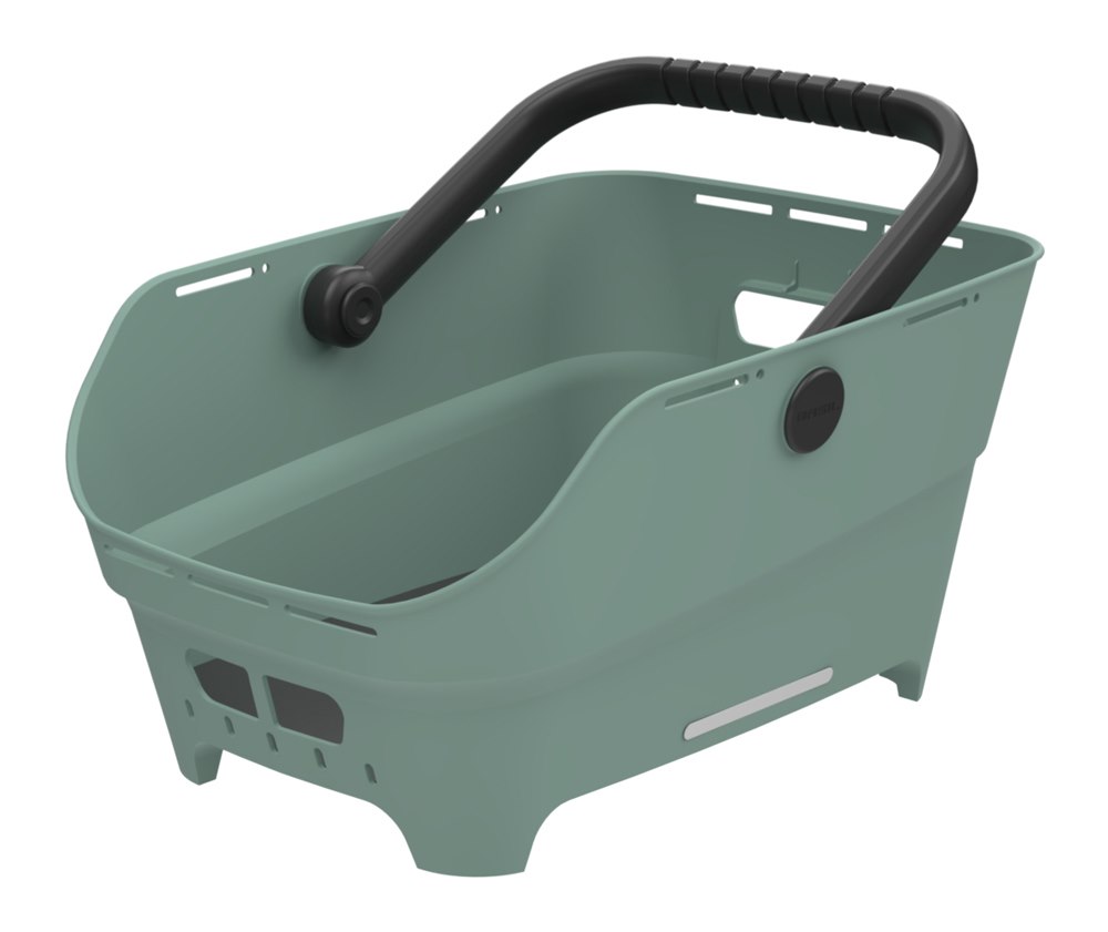 Kosz na tylny bagażnik BASIL CENTO NEO rear bicycle basket, 21L MultiSystem NX, silvergreen (NEW 2026)
