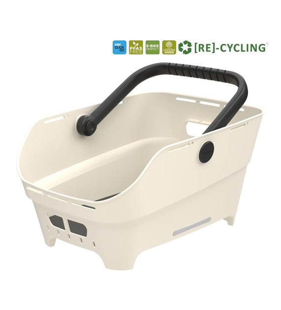 Kosz tylny na bagażnik BASIL CENTO NEO rear bicycle basket, 21L MIK System (ready to go), off-white (NEW 2026)