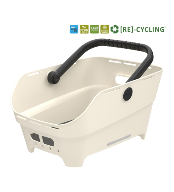 Kosz tylny na bagażnik BASIL CENTO NEO rear bicycle basket, 21L MIK System (ready to go), off-white (NEW 2026)