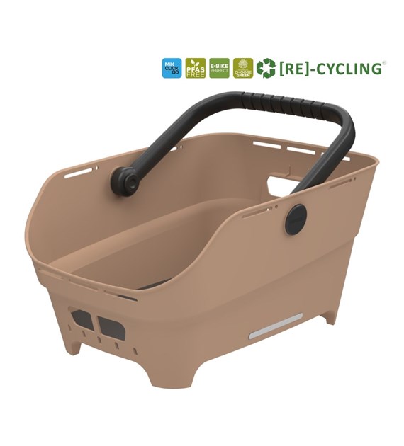Kosz tylny na bagażnik BASIL CENTO NEO rear bicycle basket, 21L MIK System (ready to go) sand (NEW 2026)