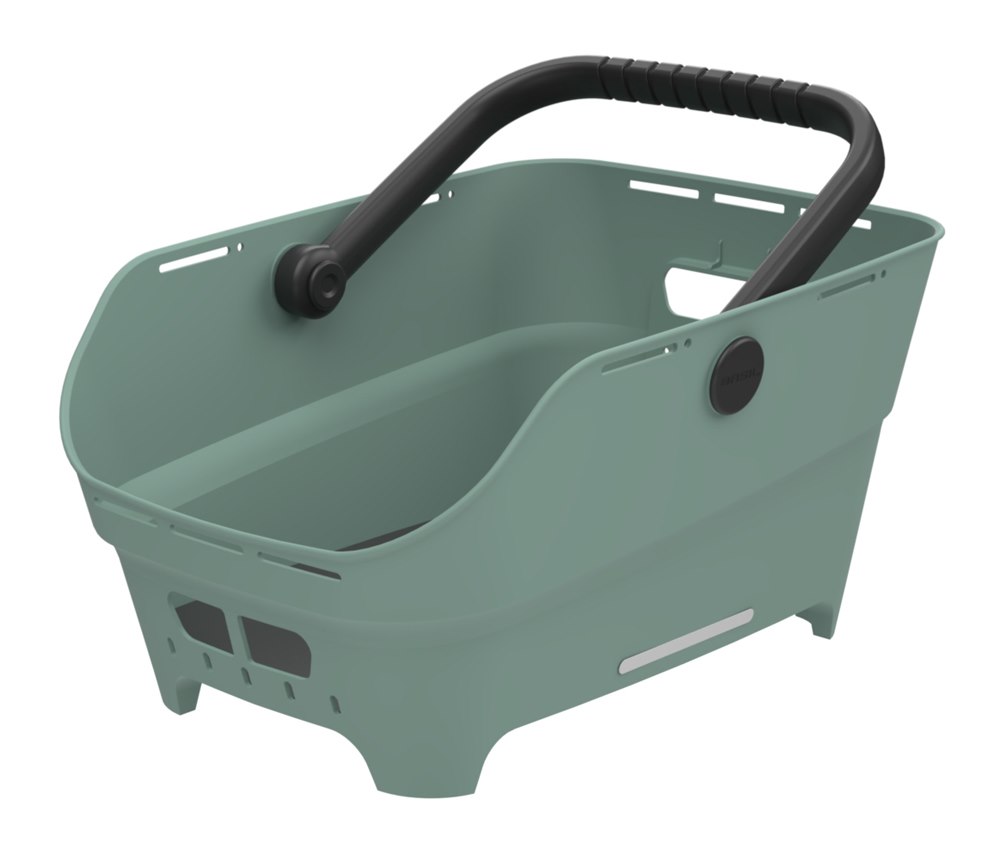 Kosz na tylny bagażnik BASIL CENTO NEO rear bicycle basket, 21L MIK System (ready to go), silvergreen (NEW 2026)