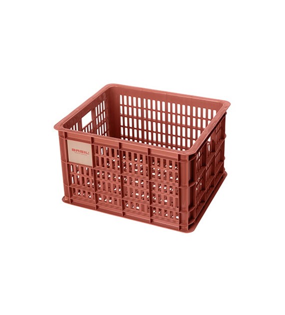 Kosz przedni/tylny na bagażnik BASIL BICYCLE CRATE M, 29.5L, recycled synthetic, terra red (NEW)
