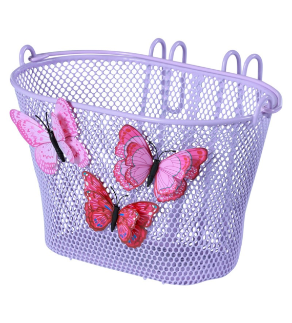 Kosz na kierownicę BASIL JASMIN BASKET JUNIOR BUTTERFLY BASKETi 12 -20  stalowy lila (NEW)