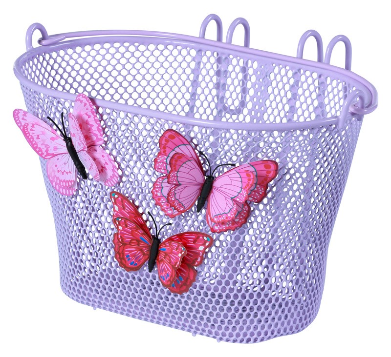 Kosz na kierownicę BASIL JASMIN BASKET JUNIOR BUTTERFLY BASKETi 12 -20  stalowy lila (NEW)