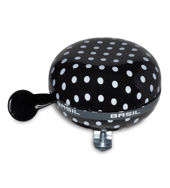Dzwonek rowerowy BASIL BIG BELL POLKADOT 80mm, black/white dots (WYPRZEDAŻ -50%)