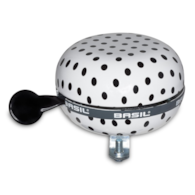 Dzwonek rowerowy BASIL BIG BELL POLKADOT 80mm, white/black dots (WYPRZEDAŻ -50%)
