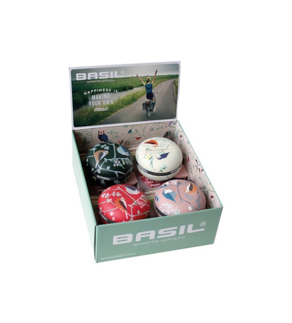 Dzwonek rowerowy BASIL WANDERLUST BIG BELL 80mm, mix kolorów pudełko 4szt. (WYPRZEDAŻ -50%)