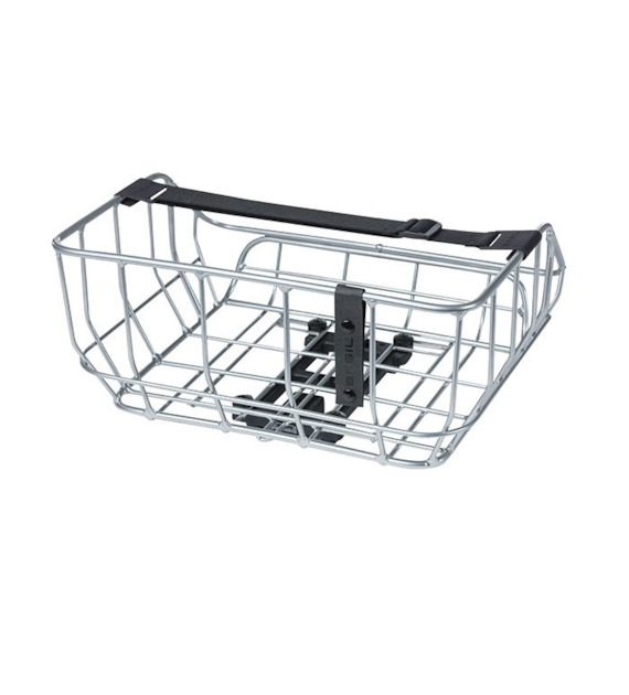 Kosz tylny na bagażnik BASIL PORTLAND BICYCLE REAR BASKET MIK, MIK System (ready to go), 25 litrów/10 kg, chrome (NEW)