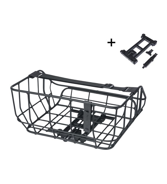 Kosz tylny na bagażnik BASIL PORTLAND BICYCLE REAR BASKET MIK, MIK System (ready to go), 25 litrów/10 kg, matt black (NEW)