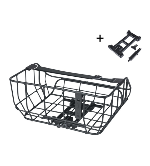 Kosz tylny na bagażnik BASIL PORTLAND BICYCLE REAR BASKET MIK, MIK System (ready to go), 25 litrów/10 kg, matt black (NEW)