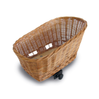 Kosz tylny na bagażnik BASIL PASJA REAR BASKET SENNA SYSTEM + CUSHION dla zwierząt 45cm, SENNA System, poduszka, wiklinowy natural (NEW)