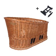 Kosz na tylny bagażnik BASIL PASJA dla zwierząt MIK 50cm, MIK System (ready to go), Adapter Plate 2.0 (blokada), wiklinowy, natural (NEW 2026)
