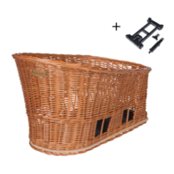 Kosz tylny na bagażnik BASIL PASJA dla zwierząt MIK 50cm, MIK System (ready to go), Adapter Plate 2.0 (blokada), wiklinowy, natural (NEW 2026)