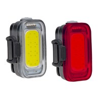 Lampka przednia BLACKBURN GRID FRONT LIGHT 110 lumenów+ Lampka tylna BLACKBURN GRID REAR LIGHT 40 lumenów, pudełko zbiorcze: 4 x przednie, 5 x tylne (NEW 2026)