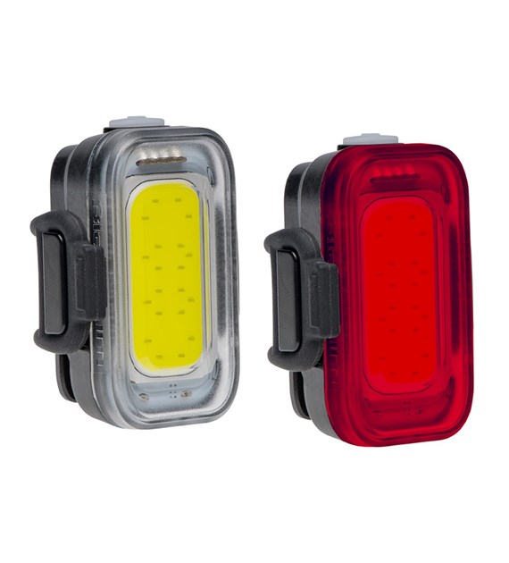 Lampka przednia BLACKBURN GRID FRONT LIGHT 110 lumenów+ Lampka tylna BLACKBURN GRID REAR LIGHT 40 lumenów, pudełko zbiorcze: 4 x przednie, 5 x tylne (NEW 2026)