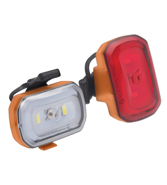 Zestaw lampki BLACKBURN CLICK USB przód 60 lumenów, CLICK USB tył 20 lumenów pomarańczowe (NEW).