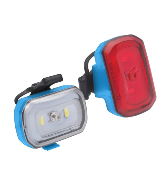 Zestaw lampki BLACKBURN CLICK USB przód 60 lumenów, CLICK USB tył 20 lumenów niebieskie (NEW).
