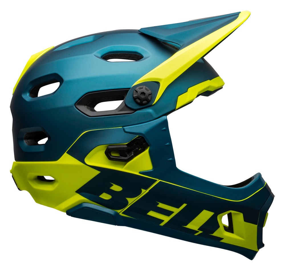 Kask full face BELL SUPER DH MIPS SPHERICAL matte gloss blue hi-viz roz. M (55-59 cm) (NEW).