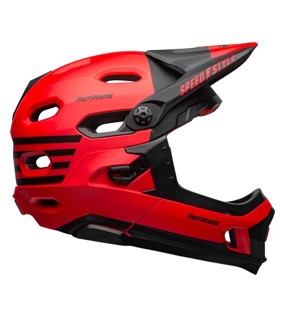 Kask full face BELL SUPER DH SPHERICAL fasthouse matte gloss red black roz. S (52–56 cm) (NEW 2025)