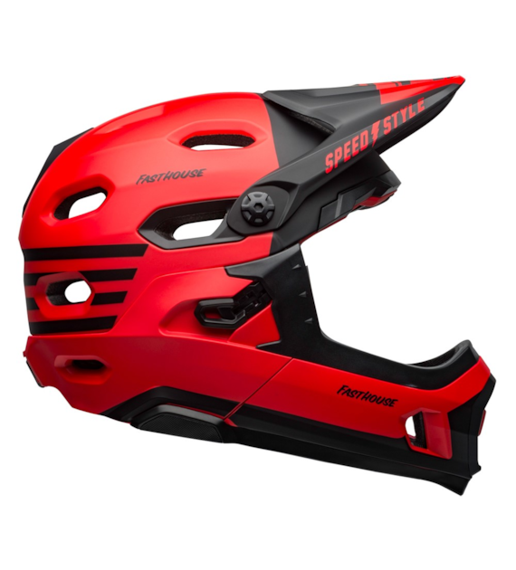 Kask full face BELL SUPER DH SPHERICAL fasthouse matte gloss red black roz. S (52–56 cm) (NEW 2025)