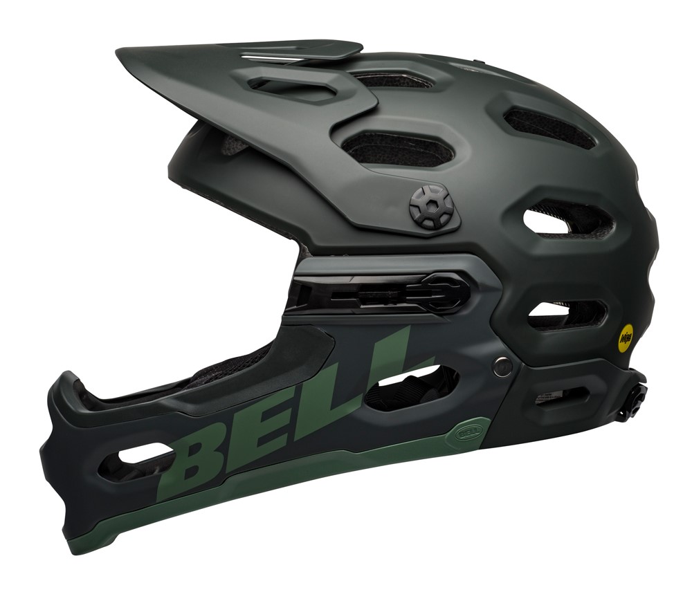 Kask full face BELL SUPER 3R MIPS matte green roz. S (52–56 cm) (NEW).