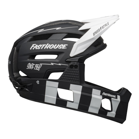 Kask full face BELL SUPER AIR R SPHERICAL matte black white fasthouse