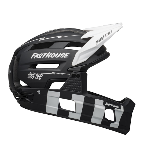 Kask full face BELL SUPER AIR R SPHERICAL matte black white fasthouse roz. S (52-56 cm) (NEW 2025)