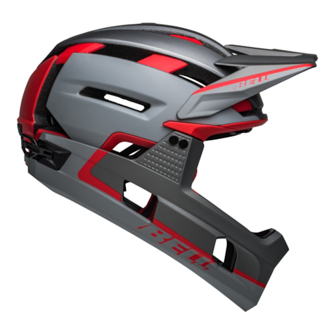 Kask full face BELL SUPER AIR R SPHERICAL matte gray red
