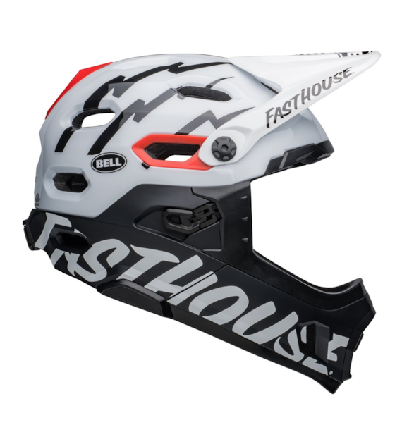 Kask full face BELL SUPER DH SPHERICAL fasthouse matte gloss black white roz. L (58–62 cm) (NEW 2025)