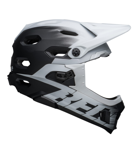 Kask full face BELL SUPER DH SPHERICAL matte black white roz. S (52–56 cm) (NEW 2025)