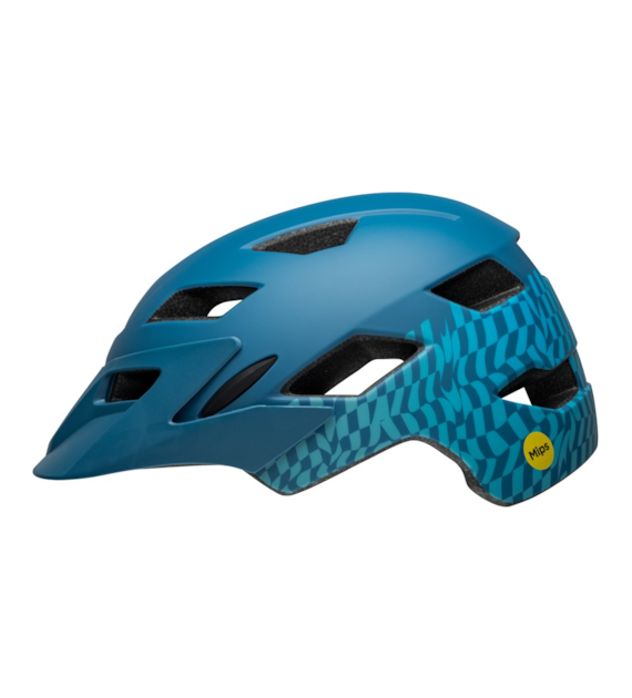Kask juniorski BELL SIDETRACK MIPS wavy checks matte blue roz. Uniwersalny (50–57 cm) (NEW 2025)