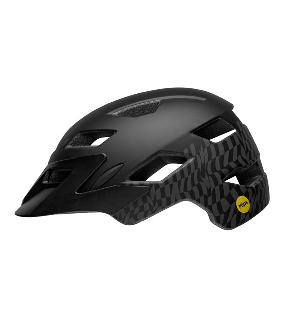 Kask dziecięcy BELL SIDETRACK wavy checks matte black roz. Uniwersalny (47–54 cm) (NEW 2025)