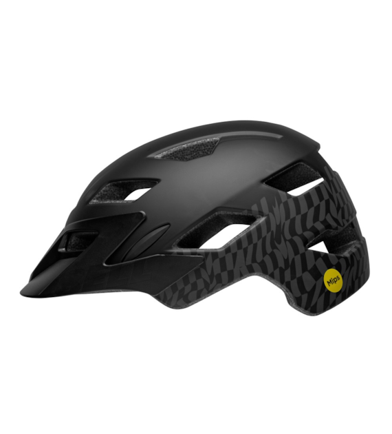 Kask dziecięcy BELL SIDETRACK wavy checks matte black roz. Uniwersalny (47–54 cm) (NEW 2025)