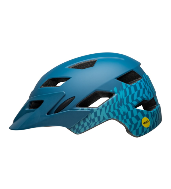 Kask dziecięcy BELL SIDETRACK wavy checks matte blue roz. Uniwersalny (47–54 cm) (NEW 2025)